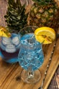 Blue Hawaii cocktail on white background Royalty Free Stock Photo