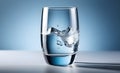 Refreshing blue water drink, splashing vitality in a glass. Pure, natural freshness Royalty Free Stock Photo