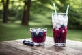 Refreshing Blueberry Drink .AI Generated