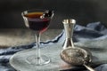Refreshing Boozy Black Manhattan Cocktail Royalty Free Stock Photo