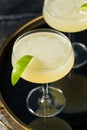Refreshing Boozy Gin Gimlet Cocktail Royalty Free Stock Photo