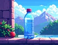 Refreshing Bottled Water with Mountain View Background Royalty Free Stock Photo