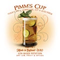 Pimm`s Cup Cocktail New Orleans French Quarter Bourbon Street Louisiana Royalty Free Stock Photo