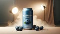 A refreshing can of blueberry juice Royalty Free Stock Photo