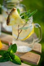 Refreshing chilled lemon water