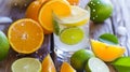 Refreshing Citrus Bliss with Icy Orange Juice. Generative Ai