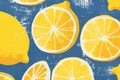 Refreshing citrus burst, abstract pattern of vibrant lemon slices