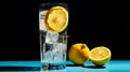 Refreshing Citrus Cocktail in Blue Crystal Glass generated by AI tool