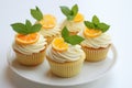 Refreshing Citrus cupcakes. Generate Ai