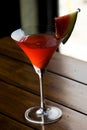 Refreshing close up image of colourful cocktails in a glass