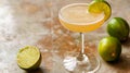 Refreshing Cocktail with Lime Garnish Royalty Free Stock Photo