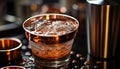 Refreshing cocktail poured into glass on bar counter at night generated by AI Royalty Free Stock Photo