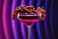 Refreshing cocktail with red grapes on white background Royalty Free Stock Photo