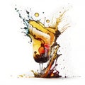 Refreshing Cocktail Splash on White Background for Invitations and Posters. Royalty Free Stock Photo