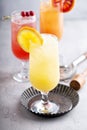 Refreshing cocktails or mocktails with oranges and cranberries Royalty Free Stock Photo