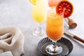 Refreshing cocktails or mocktails with oranges and cranberries Royalty Free Stock Photo
