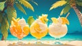 Refreshing Coconut Ice Cream with Pina Colada Sauce.AI Generated