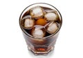 Refreshing cola drink with ice cubes in a glass Royalty Free Stock Photo