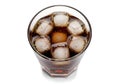 Refreshing cola drink with ice cubes in a glass Royalty Free Stock Photo