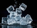 Refreshing Cold Beverage: Melting Ice Cubes in Water Chill Out this Summer