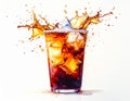 Refreshing Cold Drink with Ice and Splash Effect Royalty Free Stock Photo