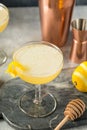 Refreshing Cold Lemon Bees Knees Cocktail Royalty Free Stock Photo