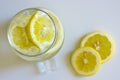 Refreshing cold lemon Cocktail  on white background. Royalty Free Stock Photo