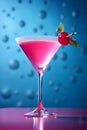 Refreshing Cold Pink Cosmopolitan Cocktail with Vodka and Cranberry