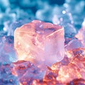 Refreshing concept Ice cube shape adjusted with added colors background