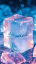 Refreshing concept Ice cube shape adjusted with added colors background