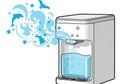 Refreshing cool water dispenser with dolphin swirls for ultimate hydration and fun Royalty Free Stock Photo