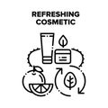 Refreshing Cosmetic Cream Vector Black Illustration