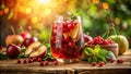 Refreshing cranberry apple fizz with a hint of citrus. Generative AI Royalty Free Stock Photo