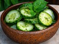 Refreshing cucumber salad with fresh mint