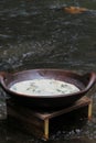 A refreshing dish of Lodeh Vegetable Tofu and Tempe in a traditional clay container