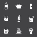 Refreshing drinks icons collection illustration