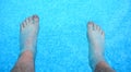 Refreshing feet in a pool Royalty Free Stock Photo