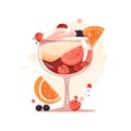 Refreshing Fruit Drink Glass Design. Royalty Free Stock Photo