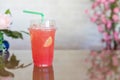 Refreshing fruit punch beverage in glass. Mixed cocktails, party punch  and frozen summer drinks. Royalty Free Stock Photo