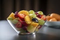 A refreshing fruit salad featuring a medley of fresh and juicy tropical fruits. (Generative AI)