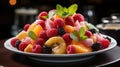 Refreshing fruit salad. Generative AI