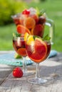 Refreshing fruit sangria (punch) Royalty Free Stock Photo