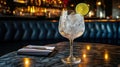 Refreshing Gin and Tonic in a bar Royalty Free Stock Photo