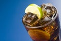 Refreshing glass of cola with lemon and ice Royalty Free Stock Photo