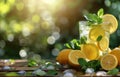 Refreshing Glass of Lemonade With Mint and Lemon Slices Royalty Free Stock Photo