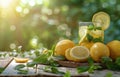 Refreshing Glass of Lemonade With Mint and Lemon Slices Royalty Free Stock Photo