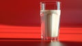 Refreshing Glass of Milk on Vibrant Red Background Royalty Free Stock Photo