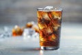 Refreshing glass of soda over ice, perfect thirst quencher Royalty Free Stock Photo