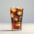 Refreshing glass of soda over ice, perfect thirst quencher