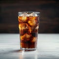 Refreshing glass of soda over ice, perfect thirst quencher